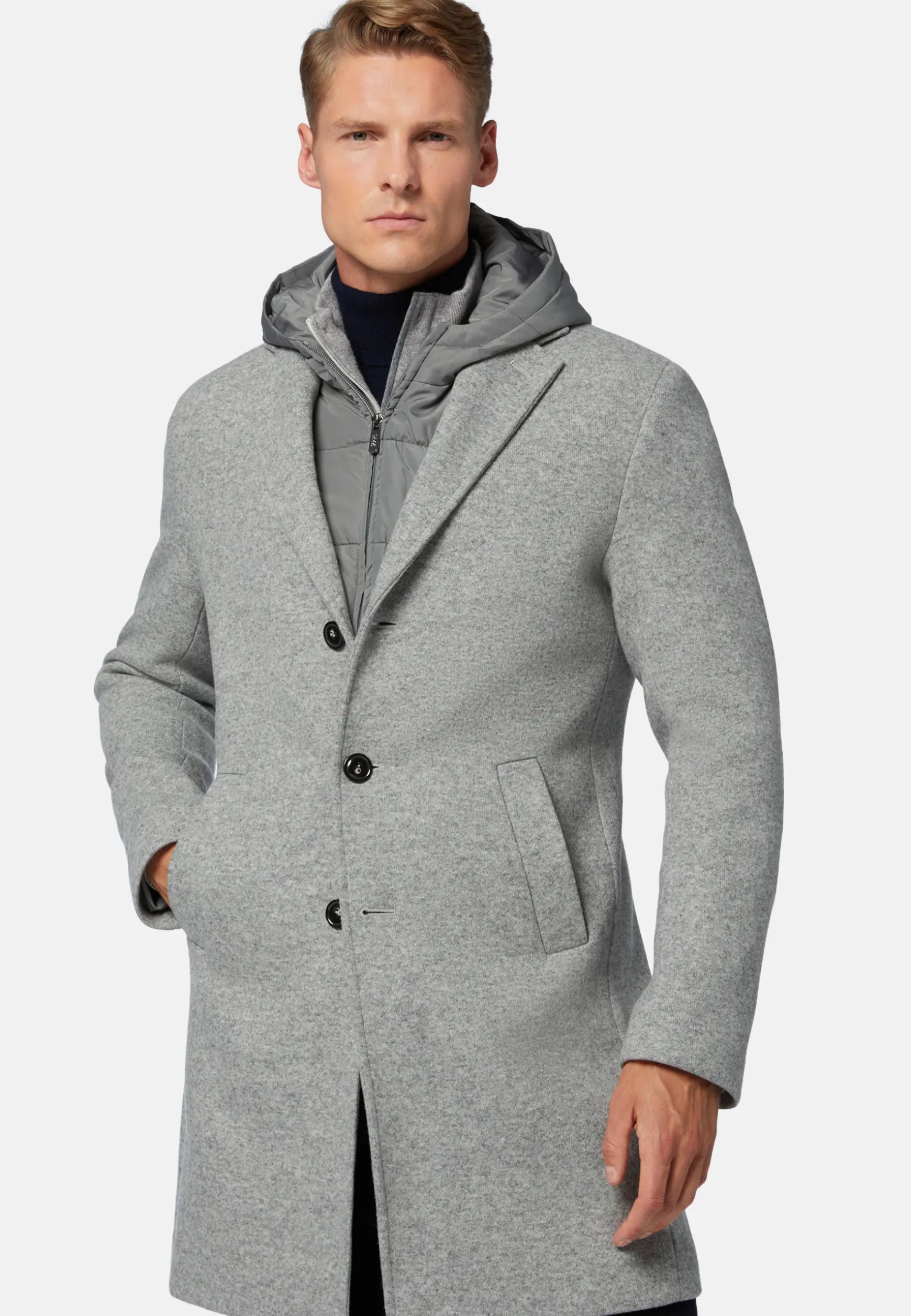 Wool Jersey Coat with Gilet|Boggi Milano Online